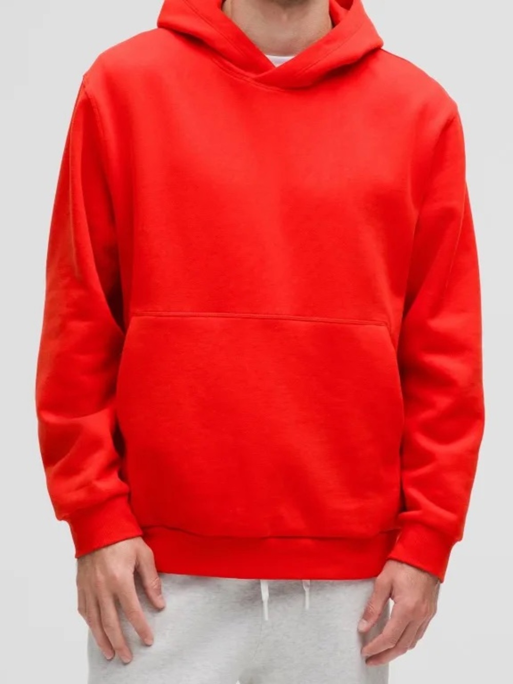 Lululemon Mens Steady State Pullover Fleece Hoodie in Hot Heat Red Size XXL